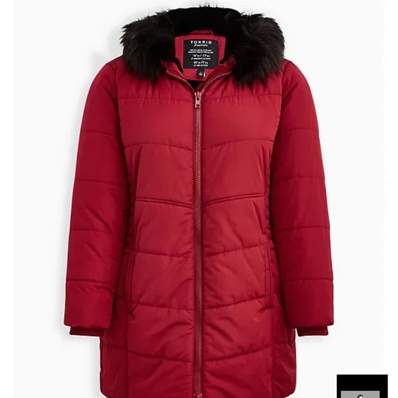 Plus Size Faux Fur Longline Coat Torrid